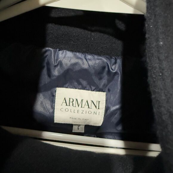 Armani Size 6 Women's Wool Coat Made in Italy SZ 42 Collezioni S - Picture 3 of 10